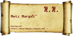 Metz Margó névjegykártya